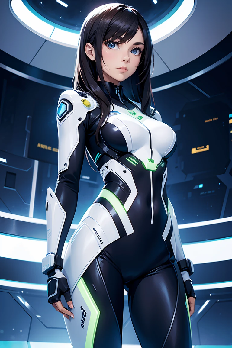 (((Woman))), (((best qualityer))), (((masterpiece))), (((Gynoid))), (((1 girl))), (((metal skin))), (((standing backwards)), (((1 girl))), (((perfect ass))), A futuristic gynoid game girl with high-tech exoskeleton and complex appearance, 18 year old woman with perfect body, clean face, ((( tight clothes in metallic colors ))), (((black look with red and white checkered print ))), Quase nova no estilo selvagem urbano de Hajime sorayama para a capa da revista Heavy Metal, Spectacular futuristic graphics, Minimal clothing, (((metallic black body))), (((from the knee up))), ((( short hair cuts ))), a spaceport in the background, (((self-contrast of the character with the background))), Two-tone lighting, film grain, Cyber world, Acrylic Comix, sorayama