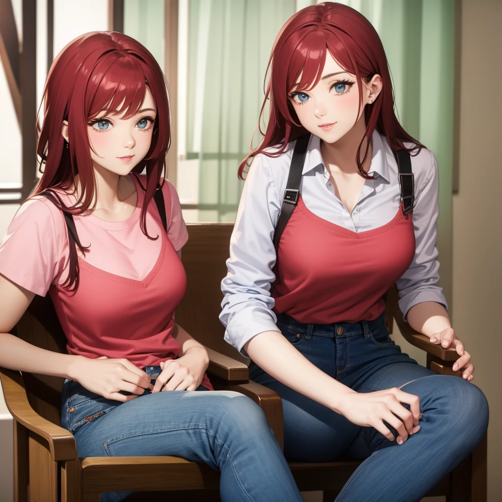 ,high school student,Expose the upper body,Expose the lower body,Spread your legs,naked,No clothes,全naked,(Provide sexual services to viewers:1.2),Too much exposure,Japanese,Fine, shiny skin, (Realistic, photo-Realistic:1.4), A cute single girl, Are standing, Black tie, smile (Red nose), Yellow Eyes + The eyes are round, short hair + Redhead + Long braided hair, hand \(Chainsaw Man\)