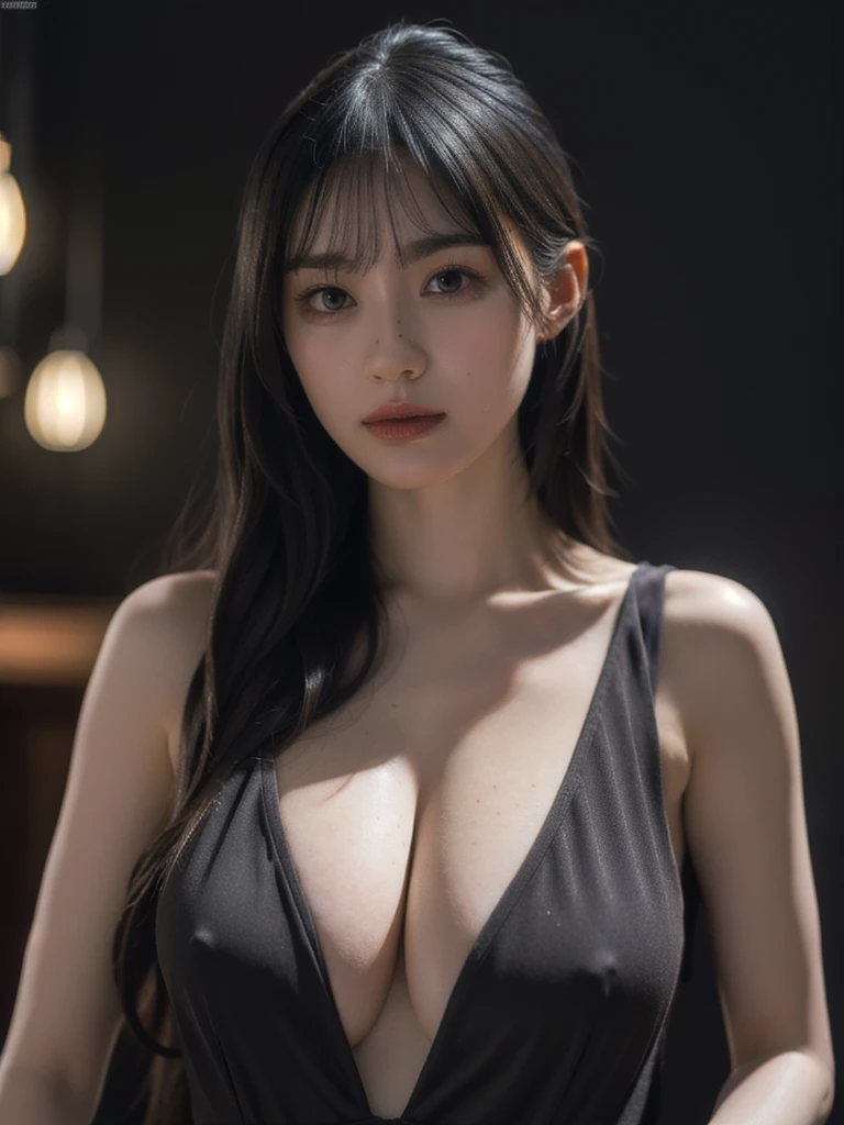 1girl, woman, masterpiece, best quality, highest quality, cinematic lighting, (volumetric lighting), extremely detailed CG unity 8k wallpaper, focused, 8k wallpaper, extremely detailed, ultra realistic, photorealistic, sharp focus, absurdres, (HDR:1.2), (high contrast), photograph, detailed and intricate, instagram, portrait, highly detailed, digital painting, artstation, concept art, smooth, sharp focus, illustration, cinematic lighting, (whole body:1.2), (big breast:1.2), Skin texture is natural