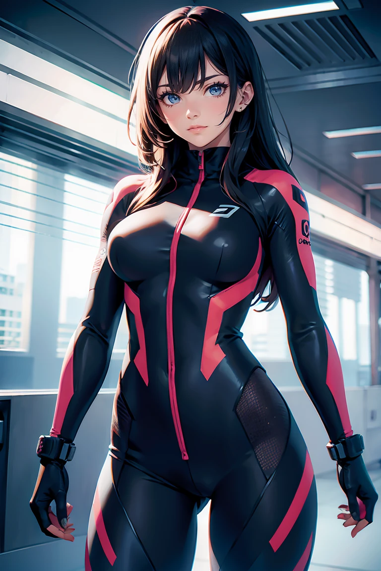 woman in high tech suit big musular 