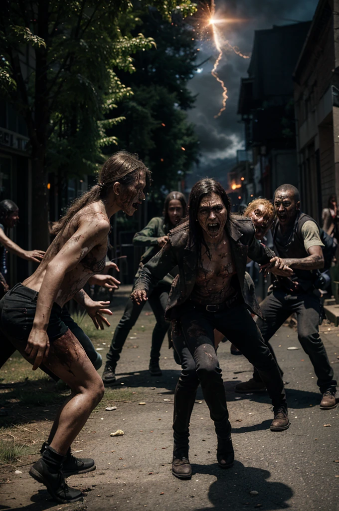 an attack by a group of zombies in the afternoon that was changed by a supernova