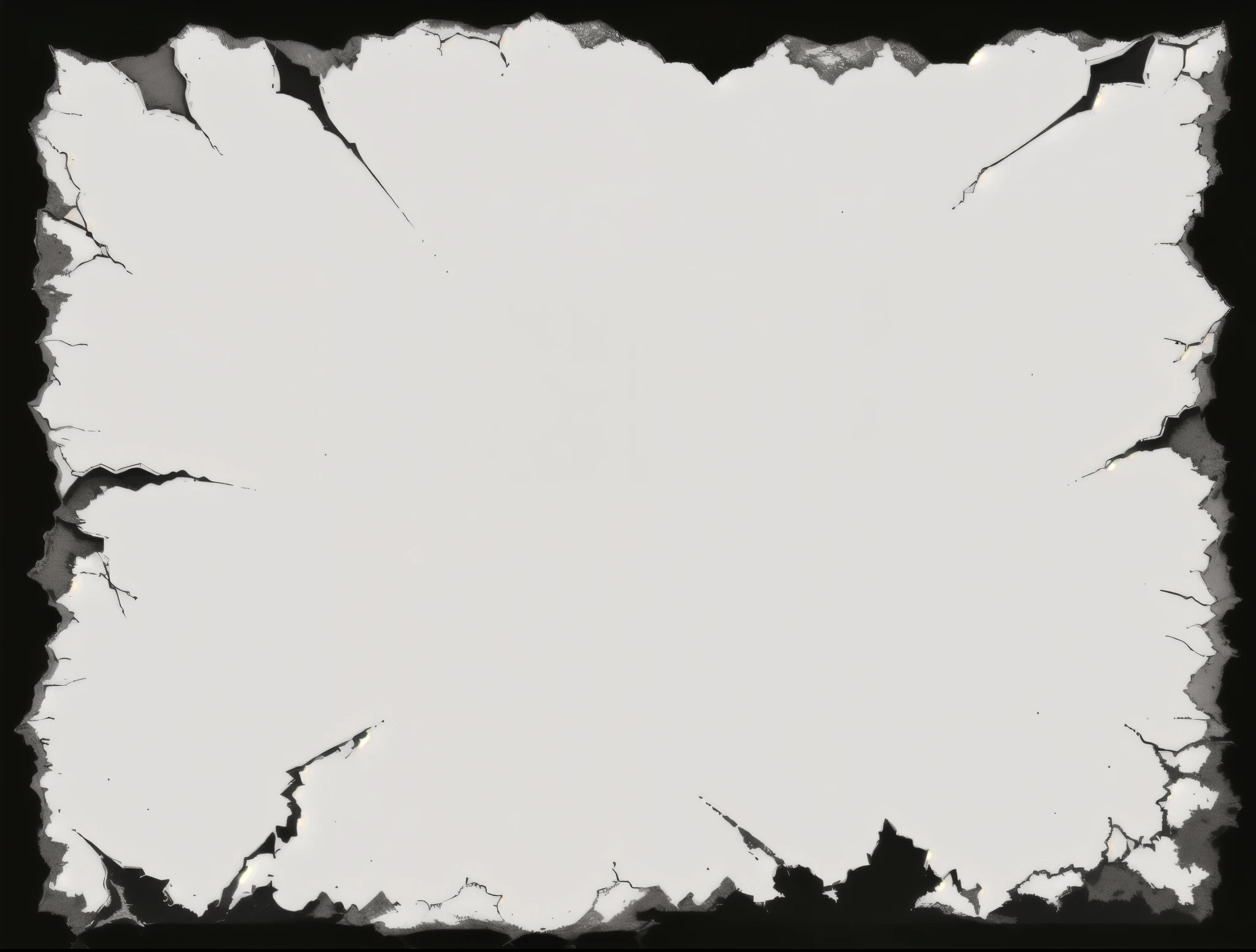 a close up of a black and white picture of a paper with small tear at the edge, dark background, paper with small tear and cracks, rustic yet enormous scp, decayed edge of paper, old paper, rot paper, high contrast, black and white, 2d vector, grudge effect,