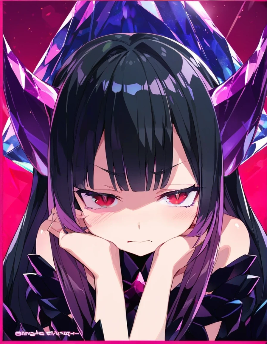 Giant Crystal Horn Shiny black hair