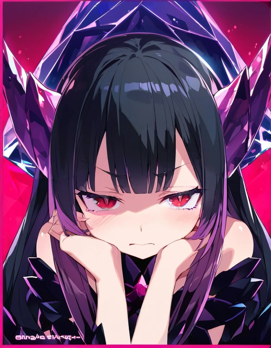 Giant Crystal Horn Shiny black hair
