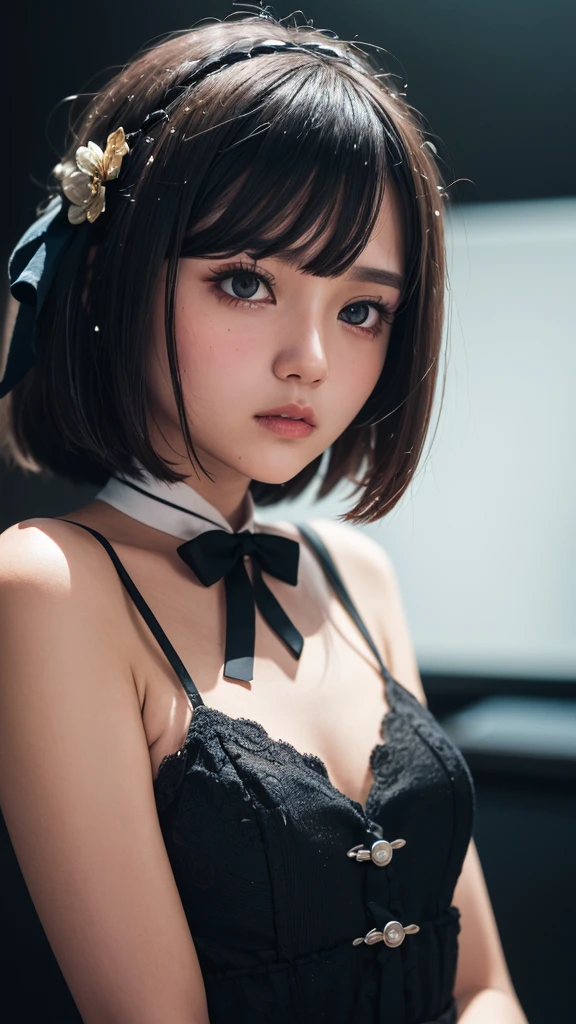 Very big black panties、Shortcuts、Bobcut、Short Hair、Face is close、Close face、Panties in front、Showing panties、Very big panties、Pretty big panties