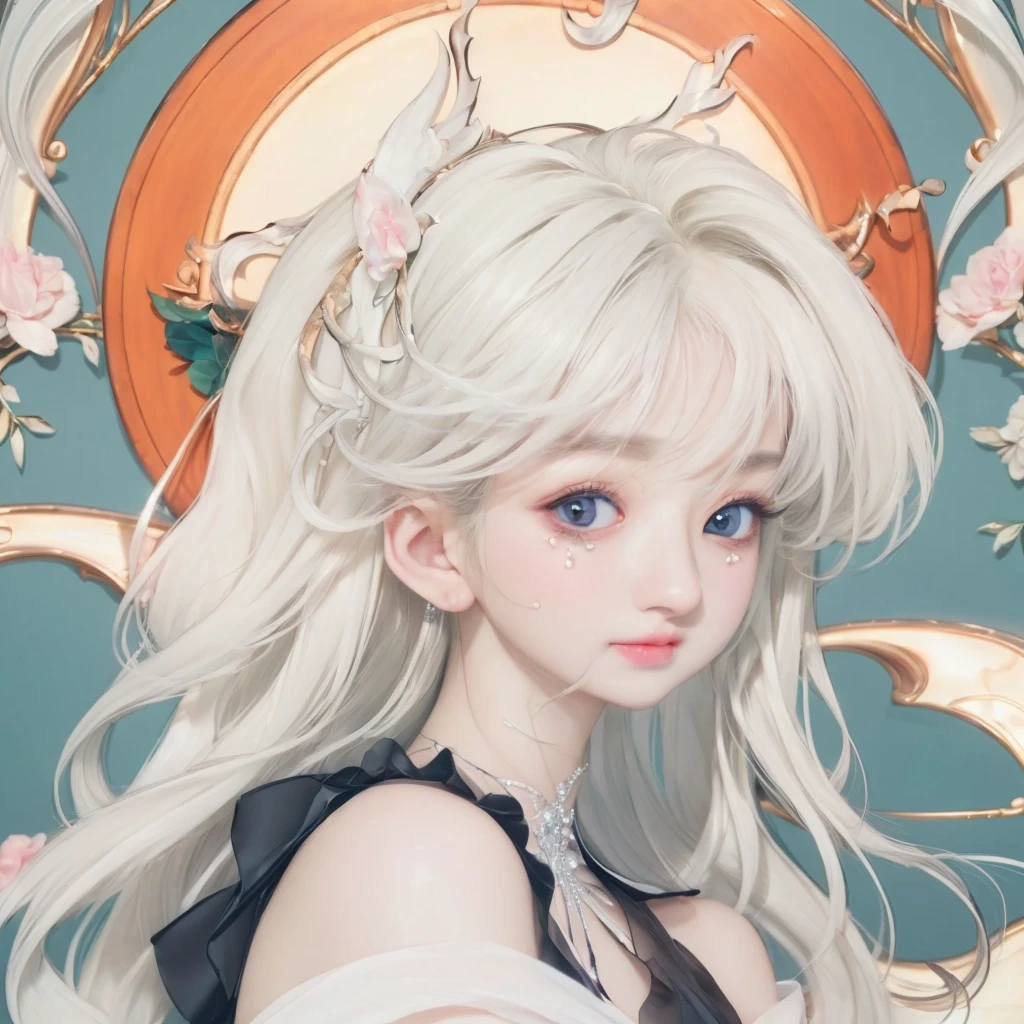 il y a une femme aux cheveux longs et un haut rose tenant un coeur, inspiration de Bian Shoumin, 🌺 cg company, white skin and pale porcelain, elfique, Inspired by Ai Xuan, elfique princess, inspired by Sim Sa-jeong, very beautiful elfique top model, Fantastic aesthetic!, ((une belle impératrice fantastique)), inspired by Ma Yuanyu