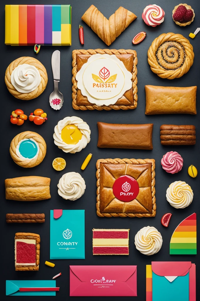 Create a colorful logo for a pastry shop
