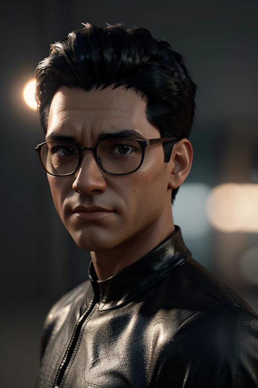 Cartoon character of a man with black glasses and BLACK shirt, animation character, stylized character, animation style rendering, 3D stylized, Representation of Arnold Maya, Stylized 3D rendering, cartoon rendering screenshot, 3D character, 3D character, Stylized 3D rendering, 3D character rendering, cartoon character, Close-up character, Character pose, (Pixar Style) (master part:1.2) (bokeh) (Best Quality) (detailed skin) (Detailed texture) (8k) (clay) (cinematic lighting) (sharp focus