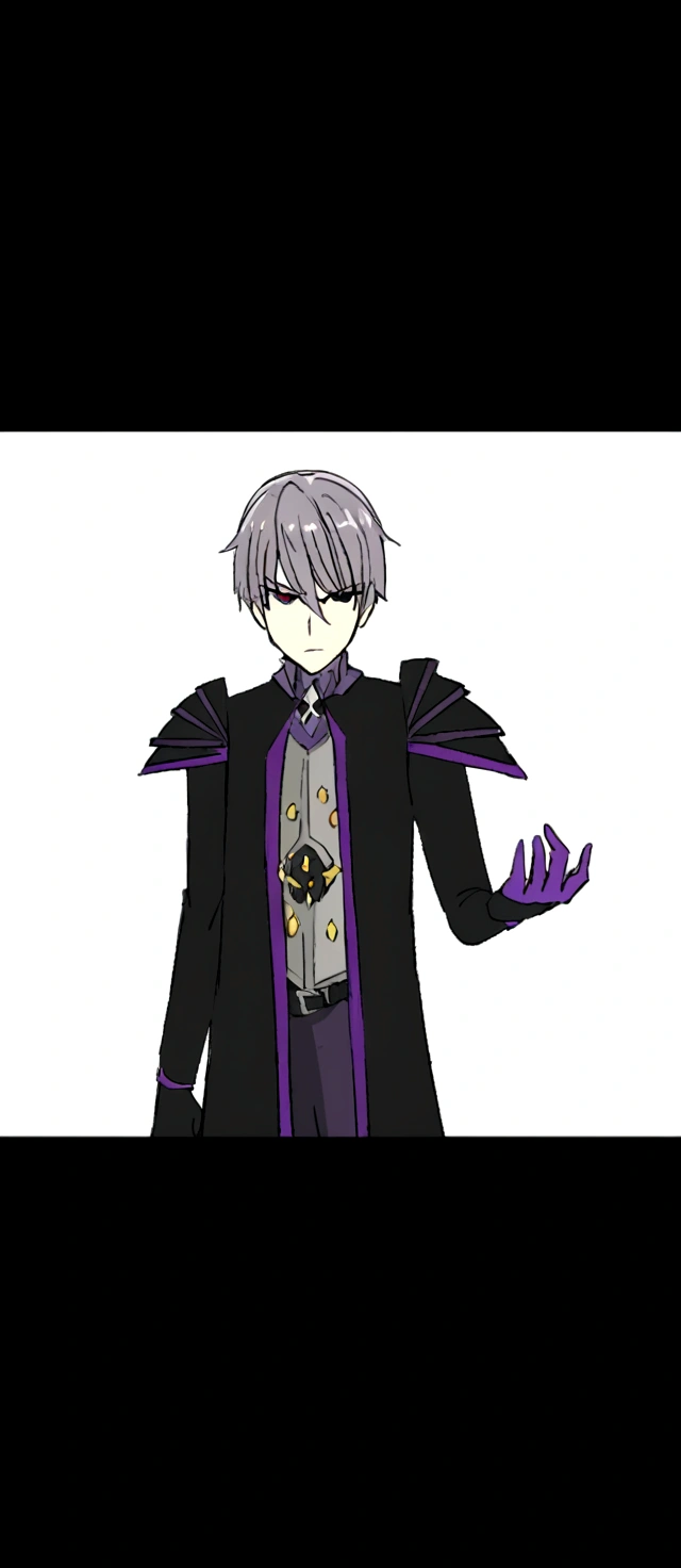 a cartoon of a man in a purple coat and a purple tie, he has dark gray hair, evil male sorcerer, Young male shadow mage, as anime character, male anime character, villain pose, anthropomorphic crow knight, black and violet suit, like a character where, Hajime Yataté, Inspired by Matsumura Goshun