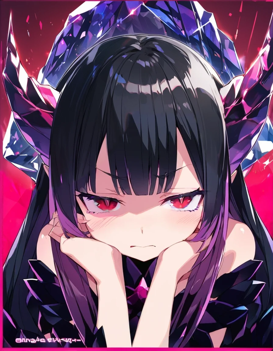 Giant Crystal Horn　Shiny black hair
