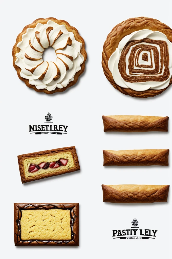Create a logo with a white background for a pastry shop