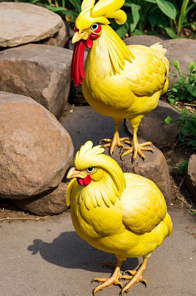 create an animated yellow chicken