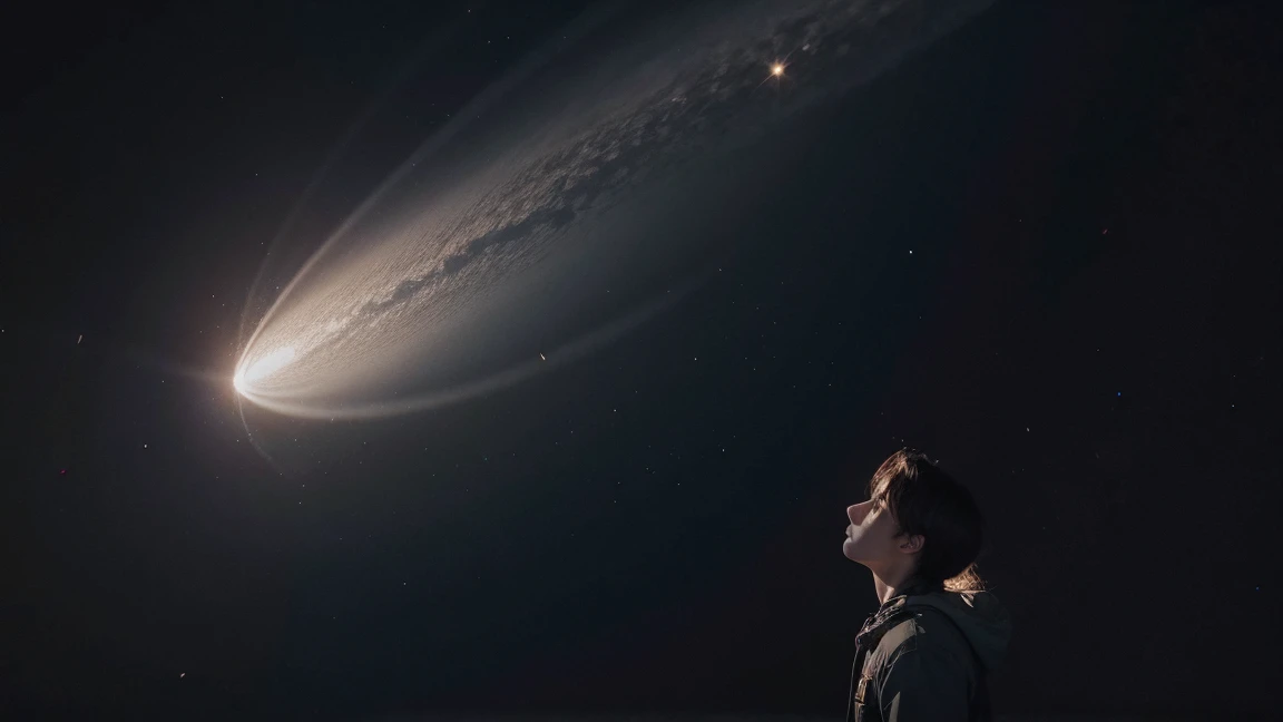 A dynamic montage of cosmic imagery, dreamscapes, bubbles showing someone thinking about a friend, then excitedly bumping into that friend the next day. Another bubble shows someone needing a specific tool, then finding it serendipitously.