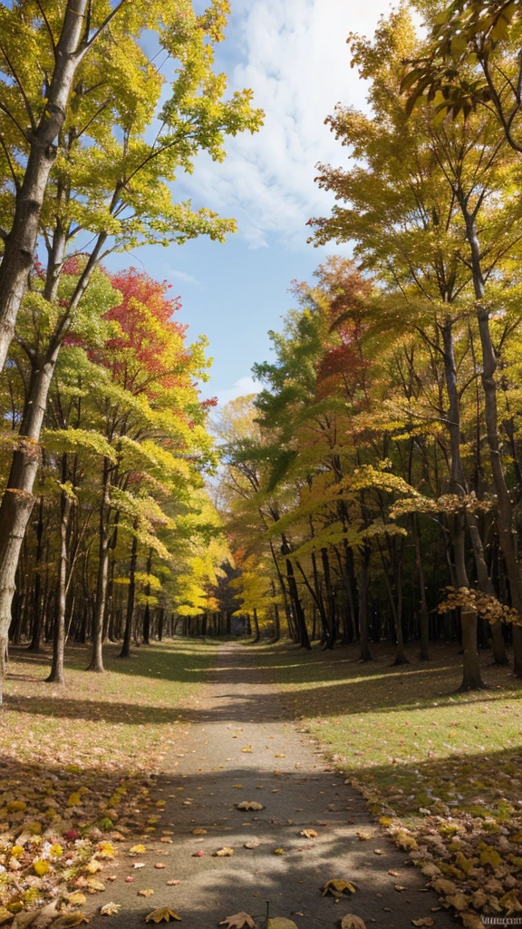 Who created the watercolor clipart of autumn yellow leaf forest with no background