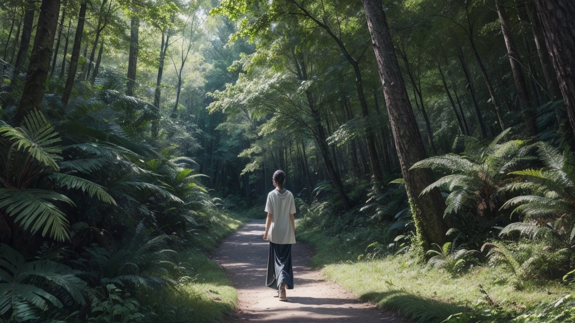 A dynamic montage of cosmic imagery, dreamscapes person meditating in a serene environment, walking through a lush forest, and journaling their thoughts, with subtle synchronicities appearing around them.