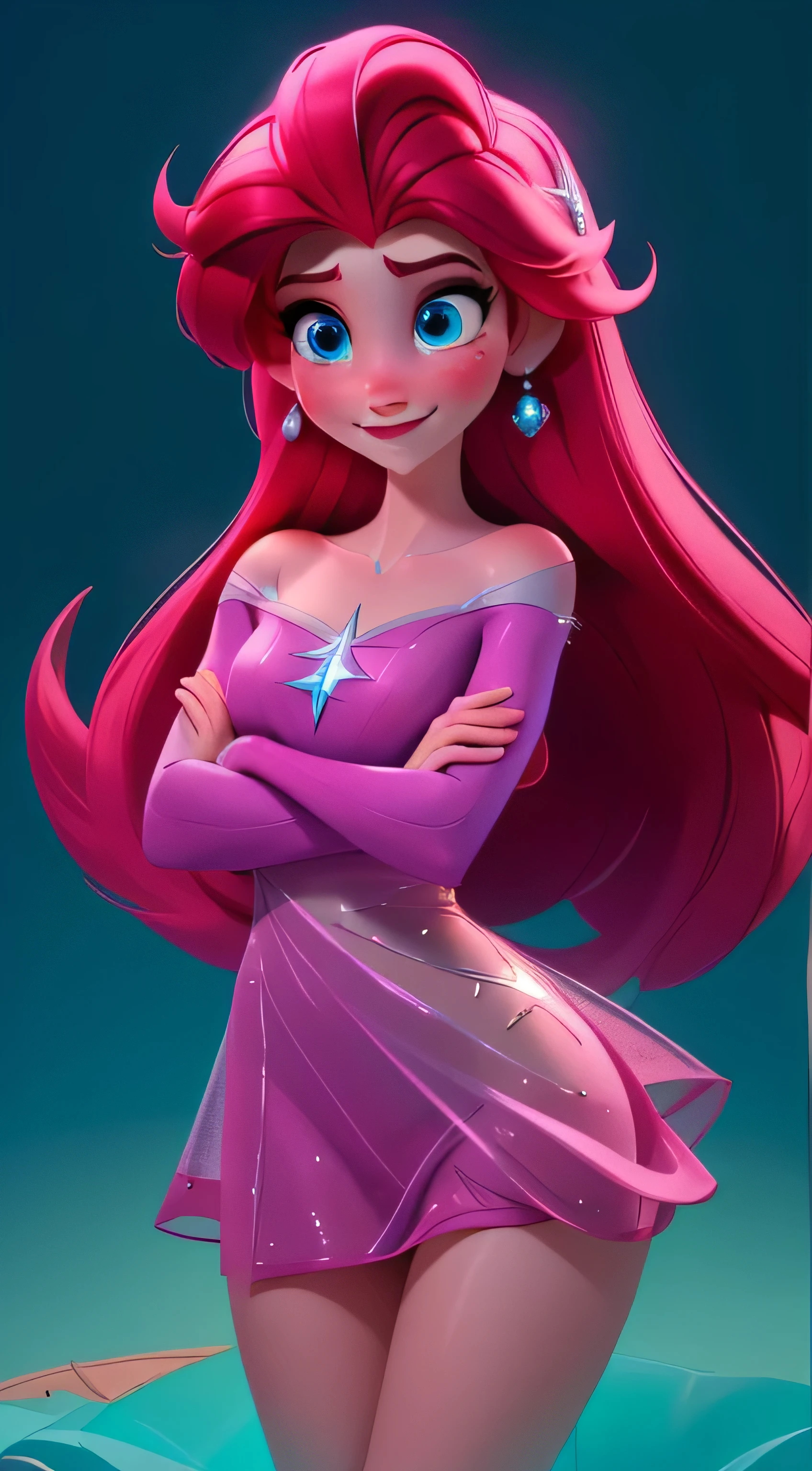 Elsa-Ariel Fusion, Merging models, Melting, Ariel's clothes, 1 girl, beautiful, character, woman, short transparent dress, tight, no panties, no bra, beach, (master part:1.2), (best quality:1.2 ), (alone:1.2), ((fight pose)), ((battlefield)), cinematic, perfect eyes, perfect skin, perfect lighting, smile, light, color, textured skin, detail, Beauty, wonder, ultra-detailed , Perfect face