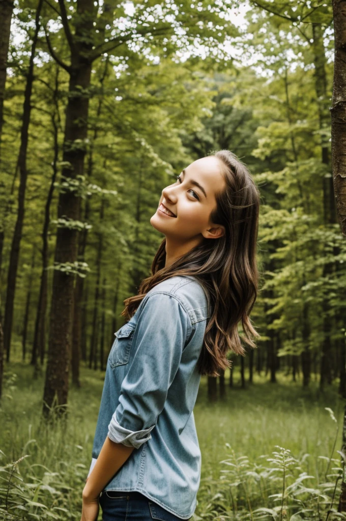 Girl feel good in nature 
