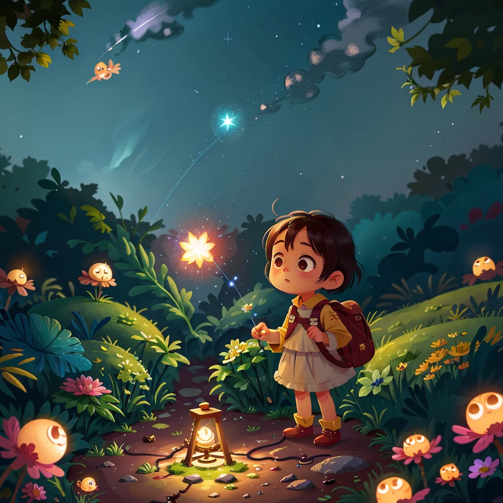 At the moment when the little light made a wish,A shooting star crossed the sky,It tells the little light,As long as she bravely embarks on the journey,You can find a way to make yourself brighter。