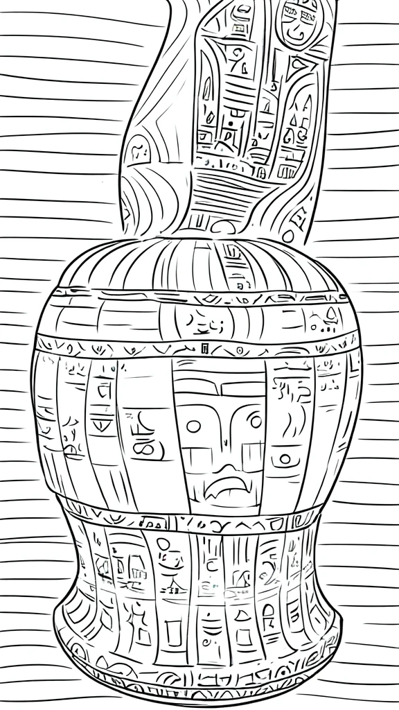 coloring adult page, Ancient Egypt, scenery ((cartoon style, accurate, thick lines, low details, blank and white, no shading,))