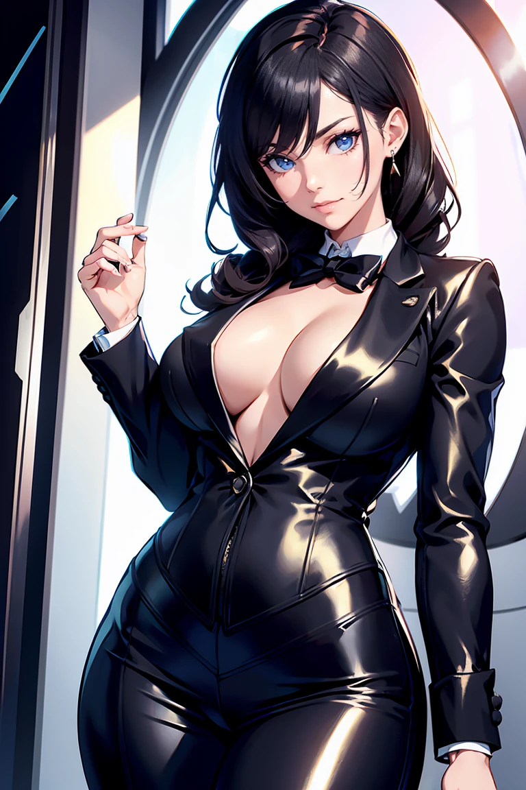woman in sexy suit