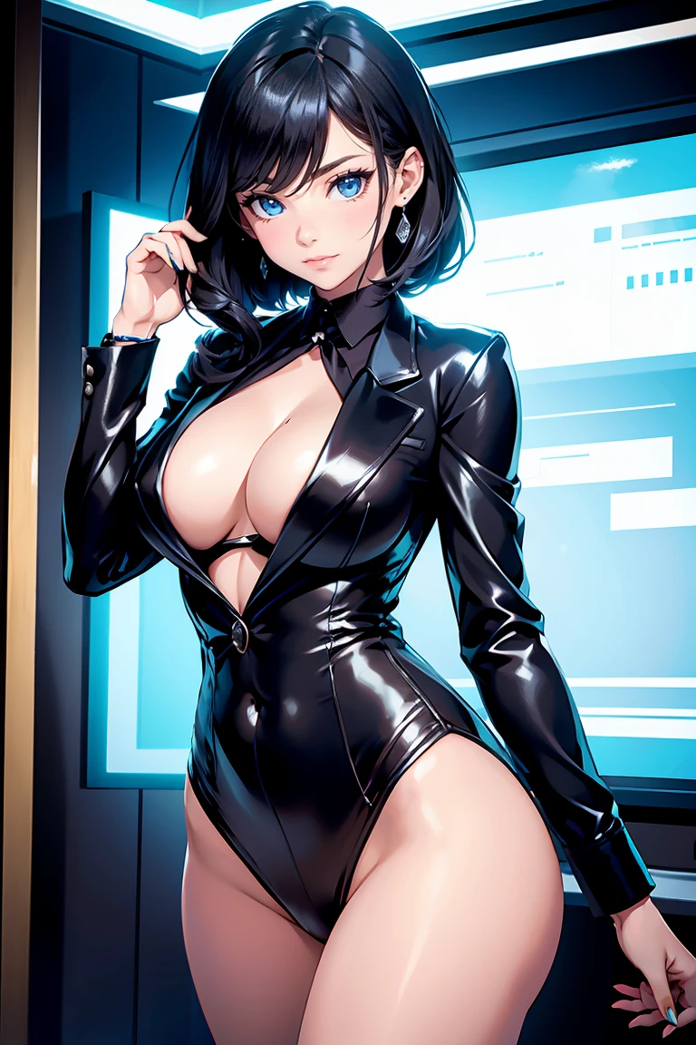 woman in sexy suit