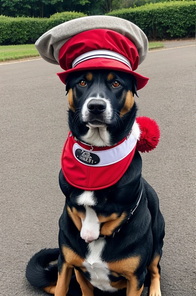 dog with funny hat
