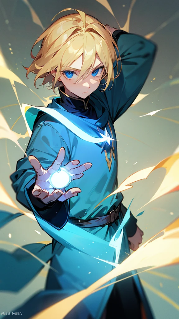 Mage man blond hair blue eyes