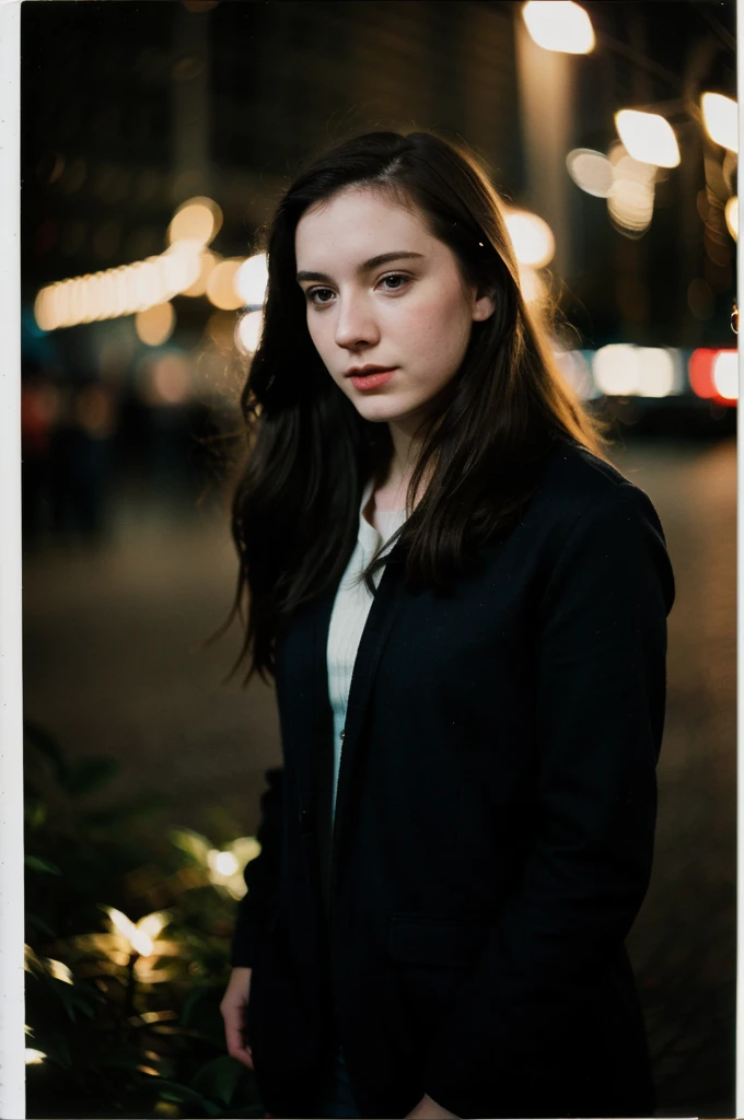 polaroid photo, night photo, photo of 24 y.o beautiful woman, pale skin, bokeh, motion blur