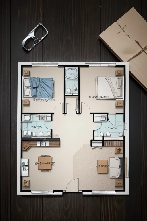 create a house plan, Simpler. I just want the blueprint as if it were on paper. White and black only.