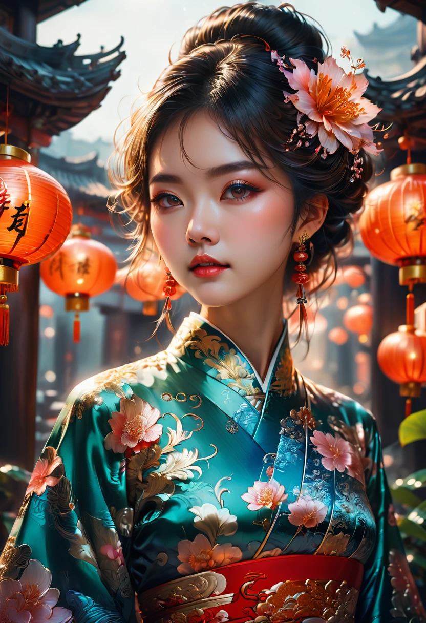Cheongsam, by Ross_Tran, RAW photo, 35mm photograph, bokeh, best quality, masterpiece, very aesthetic, perfect composition, intricate details, ultra-detailed