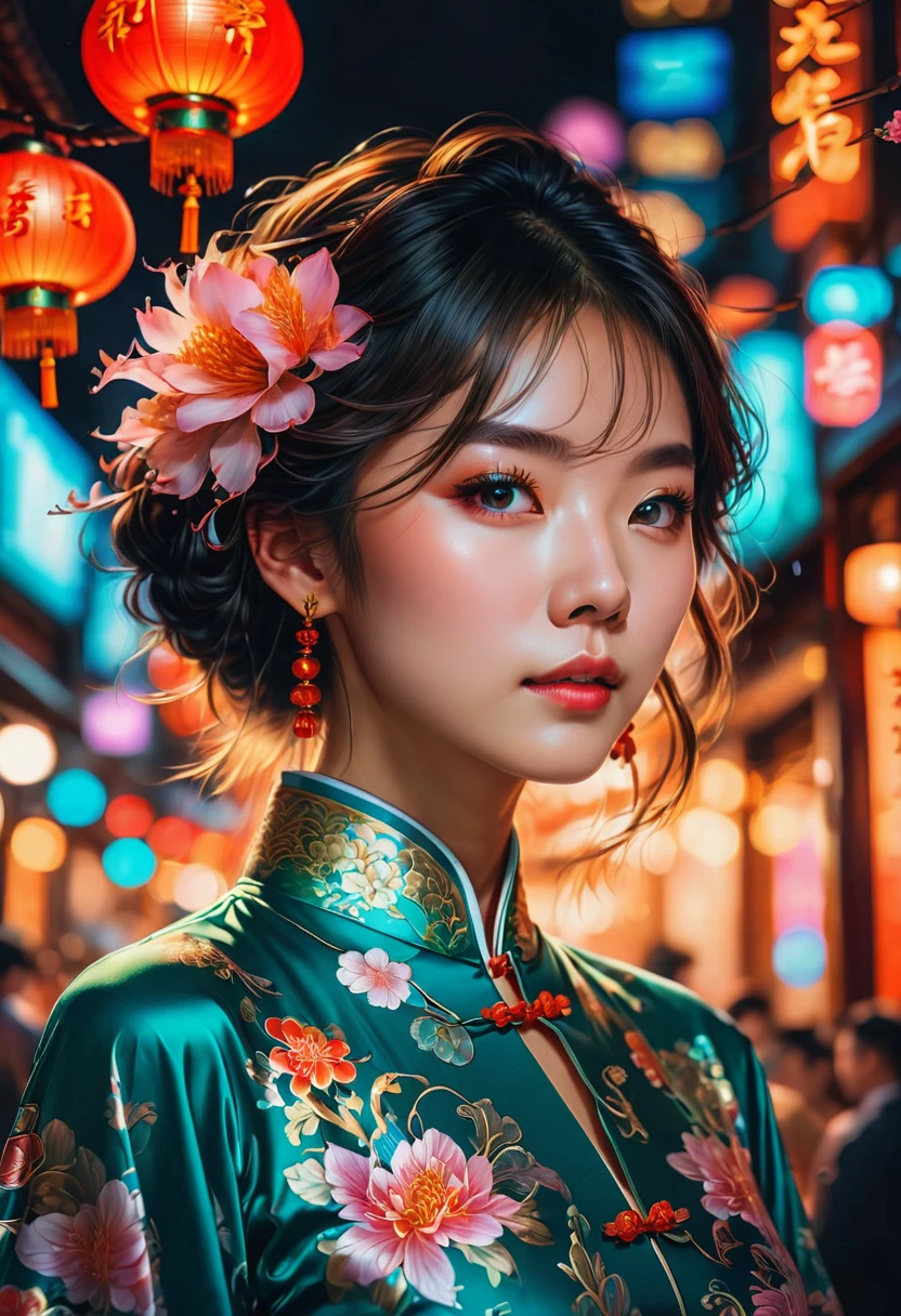 Cheongsam, by Brandon Woelfel, RAW photo, 35mm photograph, bokeh, best quality, masterpiece, very aesthetic, perfect composition, intricate details, ultra-detailed