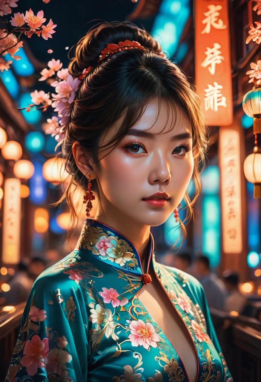 Cheongsam, by Brandon Woelfel, RAW photo, 35mm photograph, bokeh, best quality, masterpiece, very aesthetic, perfect composition, intricate details, ultra-detailed