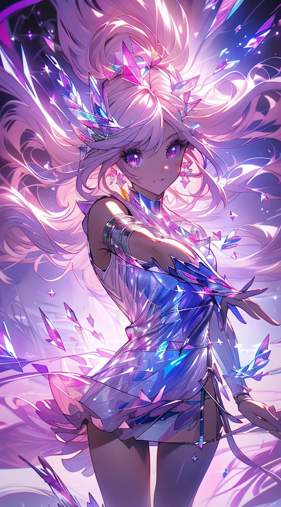 Ariana Grande dressed in a violet quartz costume, Highly detailed 4K digital art, Detailed 4K digital art, Beeple y Jeremiah Ketner, Digital Cyberpunk - Arte Anime, digital artwork 4 k, High quality 8K detailed art, Estilo Art Wallpaper 4K, (mineral giant quartz background:1.4) , More detailed 8K.unreal engine:1.4,UHD,La Best Quality:1.4, photorealistic:1.4, skin texture:1.4, Masterpiece:1.8,first work, Best Quality,object object], (detailed face features:1.3),((The correct proportions)),(convex,detailed fingers:1.4),（Beautiful and detailed eye description:1.4）,(perfect anatomy),(short dress with violet quartz crystals:1.4), (quartz crystals:1.4), (pink quartz crystals clothing :1.4), (mostrando panties White:1.4 ), (mostrando panties White:1.4 ), (seaArt 2.1)