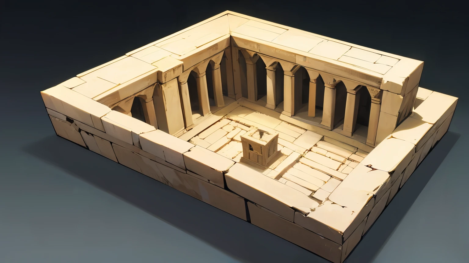 an image of a mastaba in ancient egypt, a rectangular stone building