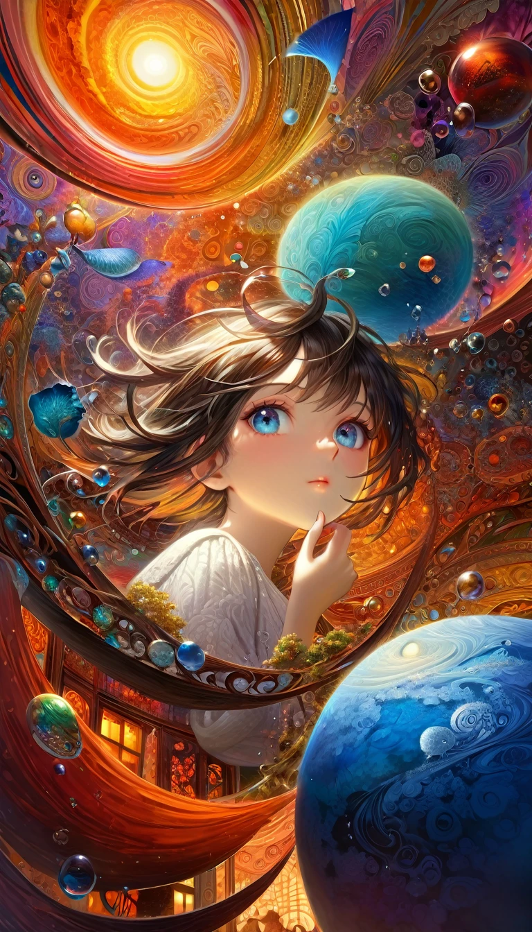 a highly detailed and intricate oil painting depicting an imaginative and surreal interpretation of the world, inspired by the distinctive artistic style of Bill Sienkiewicz, with vivid and striking colors, masterfully rendered textures and patterns, a sense of depth and dreamlike atmosphere, (best quality,4k,8k,highres,masterpiece:1.2),ultra-detailed,(realistic,photorealistic,photo-realistic:1.37),vibrant colors,dramatic lighting,surreal,psychedelic,abstract,organic shapes,complex compositions,chiaroscuro,Bill Sienkiewicz,oil painting
