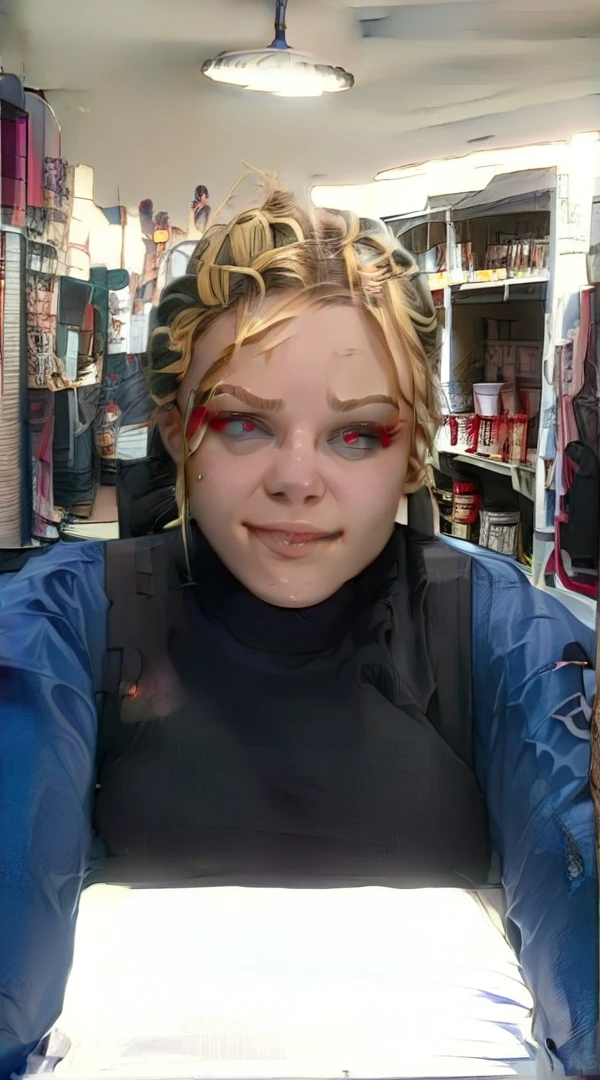 upskirt naked, no_panties, 1girl, solo, , leering naughty(dark blonde hair with Red streaks and a blowout hairstyle), In location: (vatican city:0.8), score_9, score_8_up, score_7_up, score_6_up, rating_explicit, Grimgrim, anime
