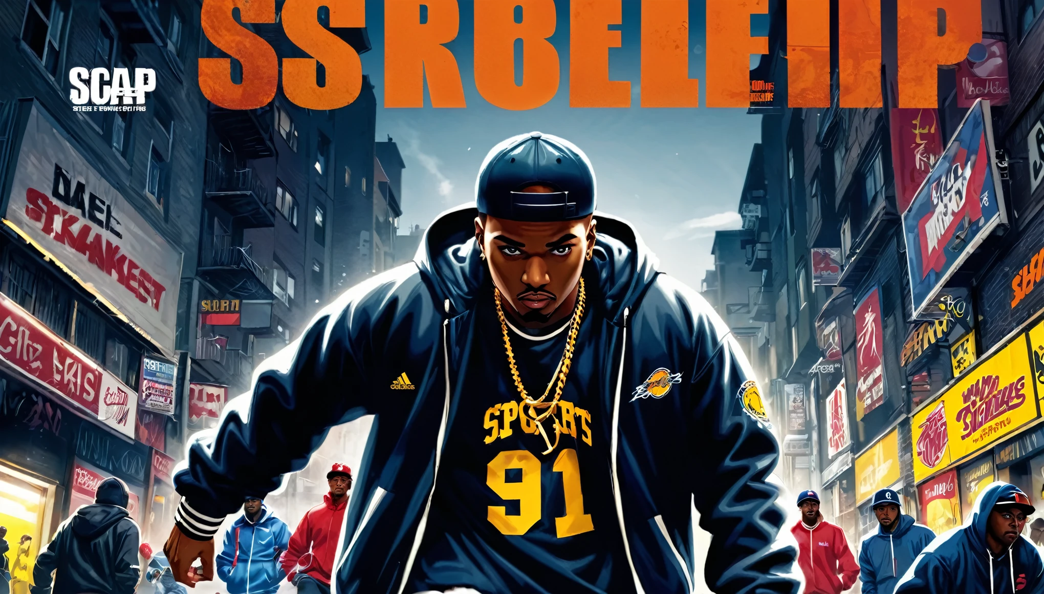 Cover of a rap track on the subject "Street, sports, weakness"
