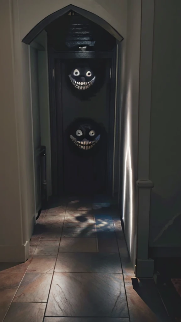 mouth, dark doorway, soft lighting, intricate architectural details, detailed background, photorealistic, award-winning digital painting, cinematic, highly detailed, 8k, masterpiece