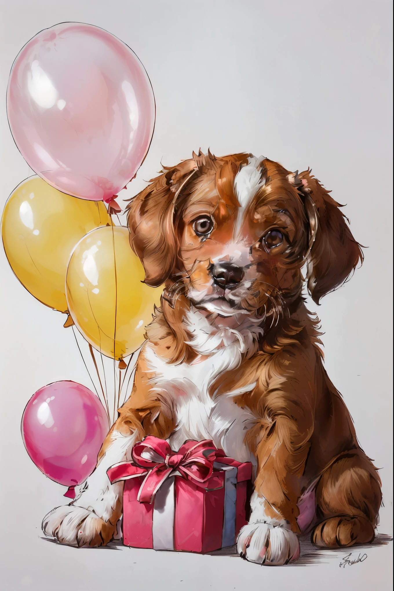 female, ((beautiful, balloon gift drawing of a puppy,(very beautiful, children&#39;s fashion:1.3),age 5 ,fur, (White,pale,seeds,silky,bright),eyes,beautiful,(rosa),(innocent smile:1.3),Open mouth,Dientes beautifuls,Hair,( colas,floating,rolled,detailed,bright),Hairclip,(flores),It lasts, (pink colored children&#39;s lolita),corners of the eyes,(rosa:1.3),(narrow eyes),very beautiful pose,(mama:1.3), BREAK ,bottom,(Harajuku,(SUCH,Japan),in the morning,beautiful,quality,(8k,wallpaper of extremely detailed CG unit, masterpiece,high resolution,top-quality,top-quality real texture fur,hyperrealistic,increase resolution,RAW Photos,la mejor quality,highly detailed,el bottom de pantalla,cinematic lighting,ray trace,golden ratio),(dynamic angle),(closeup of face:1.3),looking at the viewer,from below,best hands