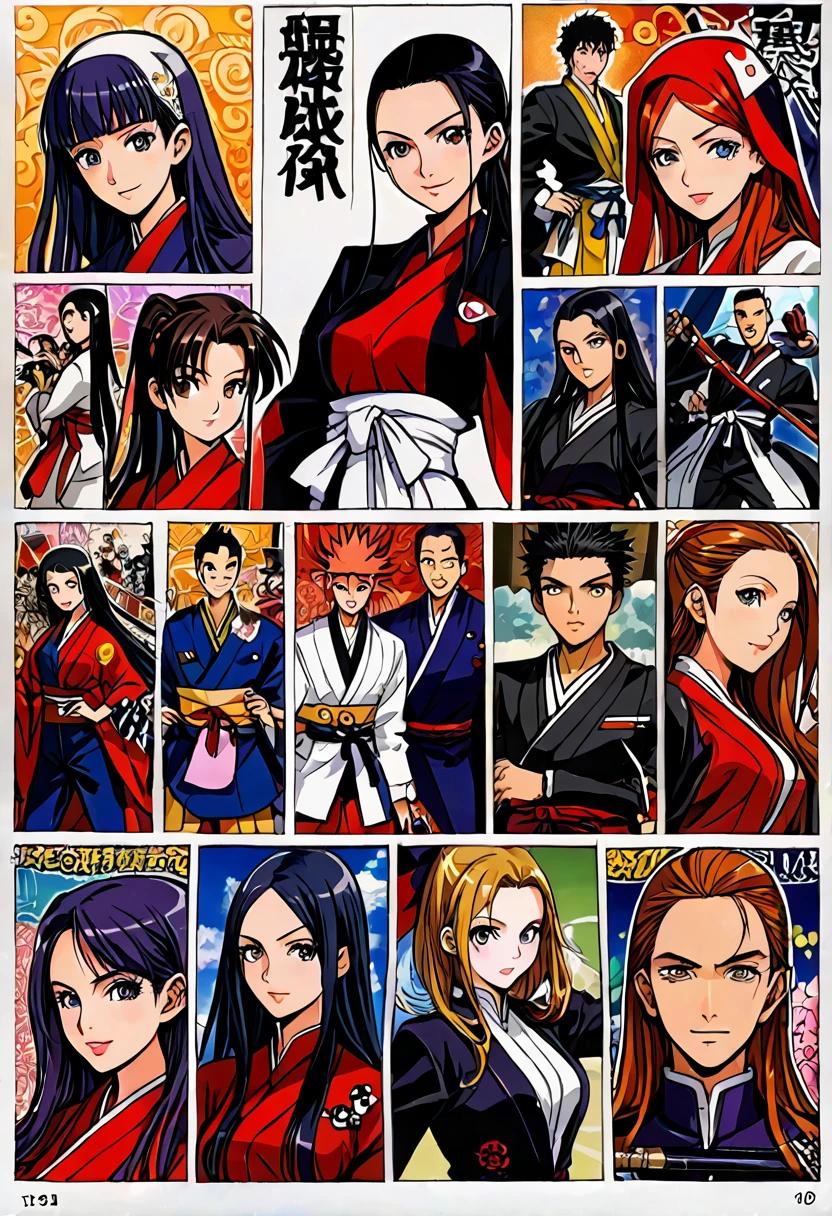arte em tinta fina, comic style, portrait of japan, Samurai dog terrier and cat ninja, Glamour de Osaka, bela arte de linha, comic style, manga style, manga art style, pencil and ink caricature drawing, coloring, , other positions, corpo inteiro. Japan Background, Samurai dog terrier and cat ninja, desenho colorido