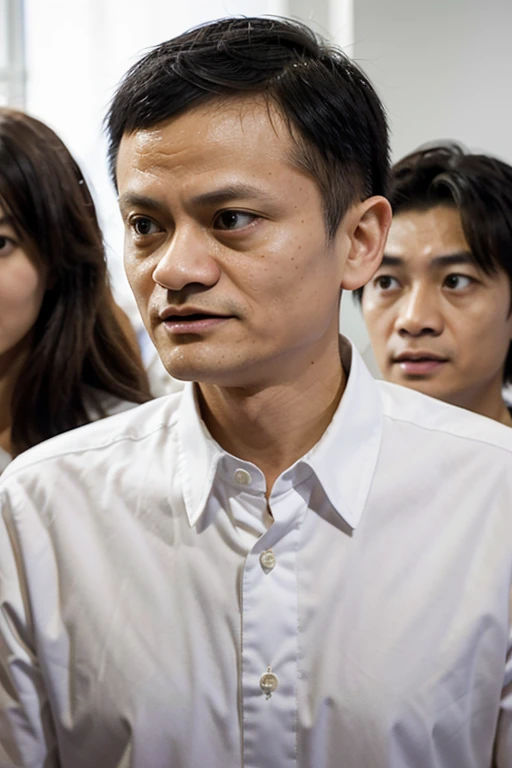 jack ma, microfone, desenho realista