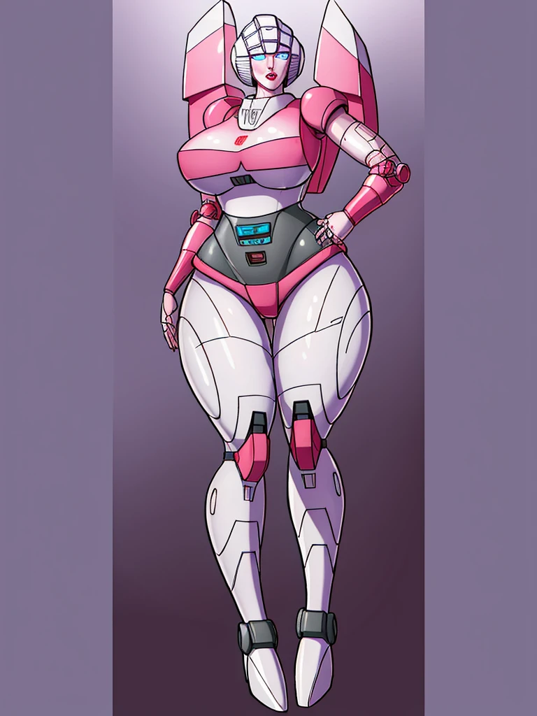 transformers, arcee g1, arcee, robot, mecha, no_humans, autobot, glowing eyes, breasts, parted lips, big ass, thick thighs, wide hips, showing her ass, big chest, bend over,