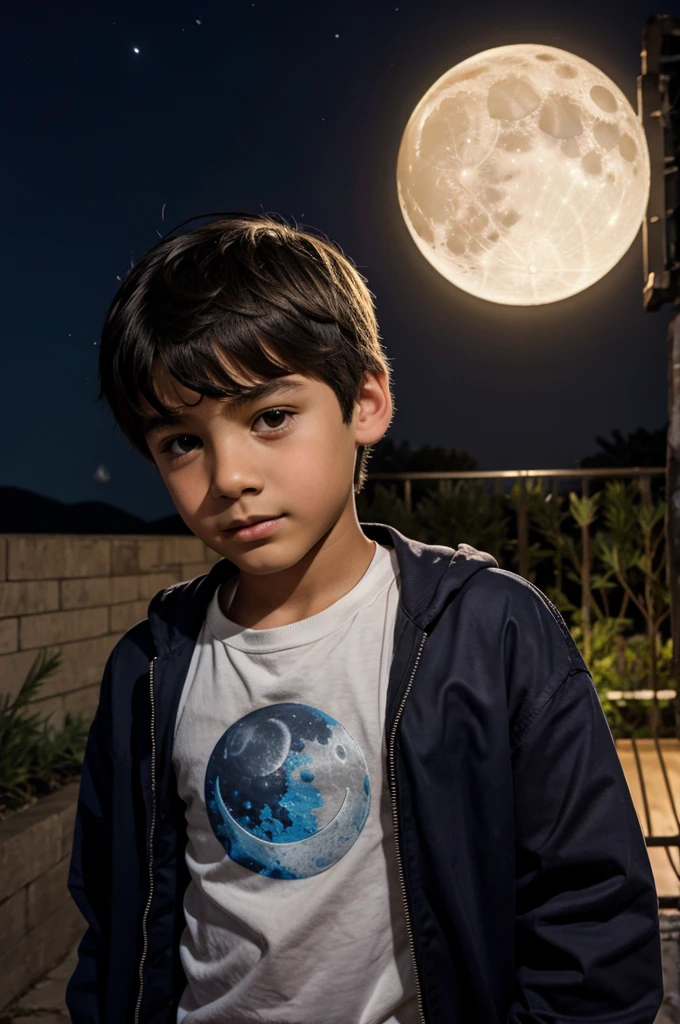 Boy with moon light