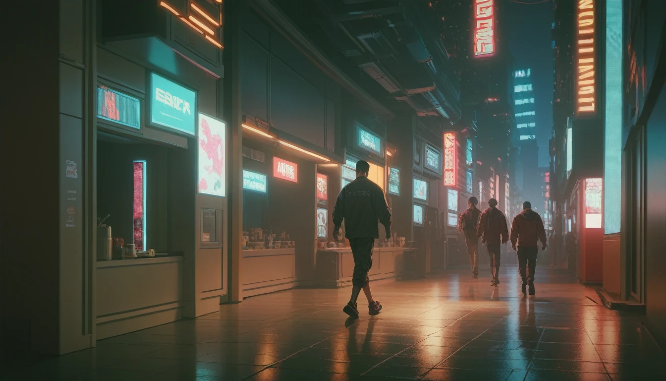 score_9, score_8_up, score_7_up, source_anime, adam smasher from cyberpunk, walking, cyberpunk city, drinking icecream
