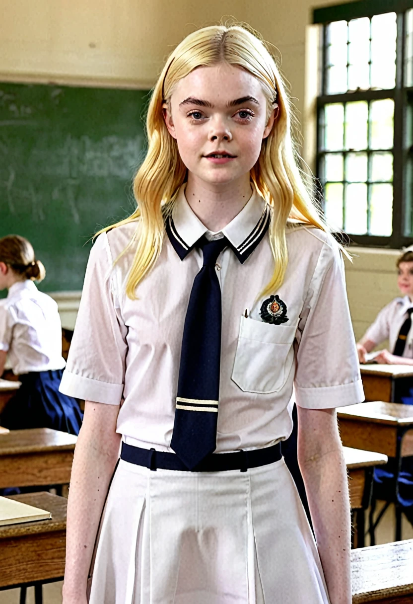 Elle fanning naked in school with uniform