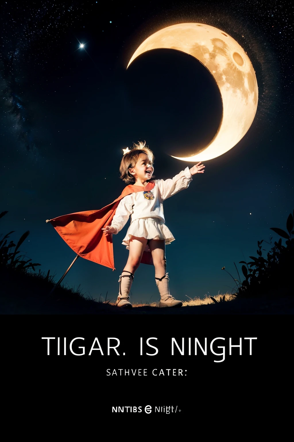 A cheerful and vibrant illustration of a friendly knight waving goodnight under a starry sky. The knight should be in a fun, cartoonish style suitable for a children's YouTube channel. The background should be dreamy with stars, a crescent moon, and fluffy clouds. The text 'Nighty night Knight' should be included in a playful, child-friendly font.