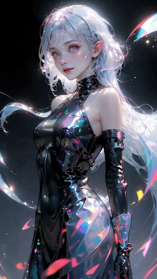 fluorescent color, 1 girl, look at side, beautiful face, Beautiful  eyes, (Off The Shoulder: 1.2), upperbody, shinny hair, shining skin, Reduction of glare emissions, The proportions of the fingers are coordinated, tenebrosa, ass pov, Dynamic angle, (((master part))), (((best qualityer))), ((ultra detali)), (illustration), (detailed light), ((an extremely delicate and beautiful)), Dramatic_ombre, lightning strike_tracing, reflection, super high resolution, laser, chibi, Extremo detalhe CG Unity 8K Wallpapers，tmasterpiece，The highest image quality)，(Delicate light and shadow，The picture is highly dramatic，cinematic lens effect)，full bodyesbian，One in a sparkling white dress，Red hair color，I give magical universe/elvish，Wenger，wonder wonder wonder wonder wonder wonder wonder wonder wonder wonder wonder wonder wonder wonder wonder wonder wonder wonder wonder wonder wonder wonder wonder wonder wonder wonder wonder wonder wonder wonder wonder wonder，butterflys，dark place，Poseceptional dynamic detail，The lighting effect is outstanding，Vista wide angle)，(excellent rendering，Enough to stand out from the crowd)，The focus is on the girl in the sparkling dress，Complex spider textures,, devil wings, rain particle splash, uma mulher andando um dark place em volta de flocos de Neve cintilantes e pequenas pontos de luz arrodeando, your red hair is flying in the wind, bright green eyes, she is looking at red tulips with sparkling butterflies around them, red hair woman, mulher em um dark place cheia de pontinhos de luz e flocos de Neve cintilantes, butterflys cintilantes, woman in model pose woman with black hair, dots of light around the woman, magical aura, greeneyes, Supernatural aura, super magical aura red hair woman, she is doing a model pose