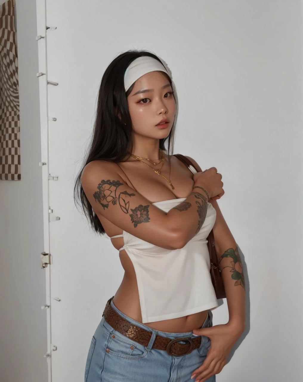 Jennie Kim, long black hair