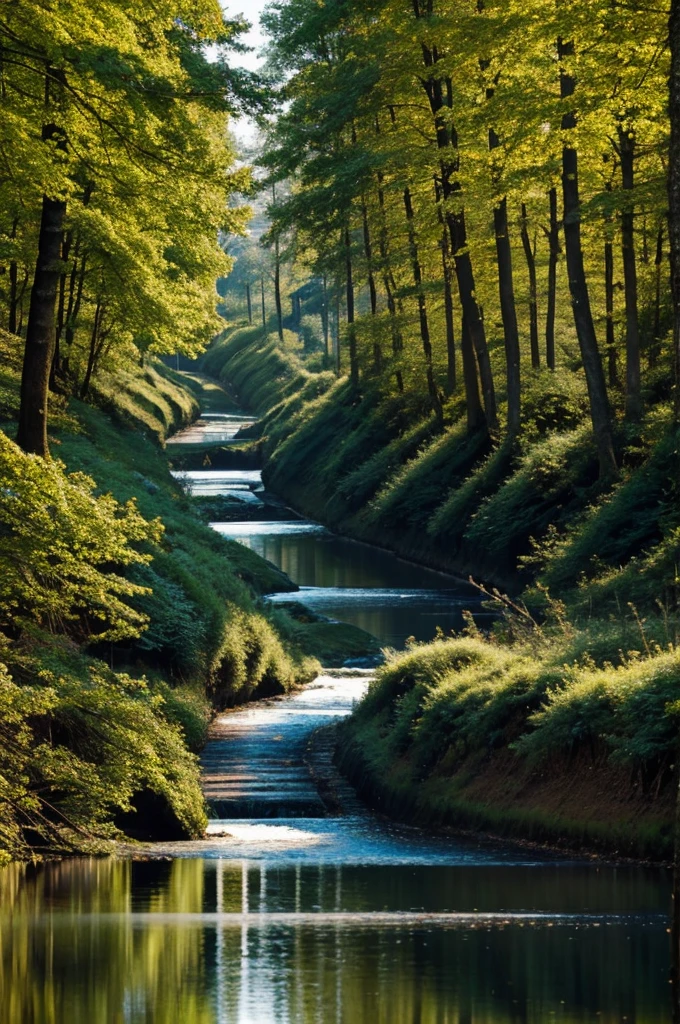 Barrage, route, foret