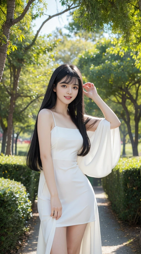 ((Best Quality, 8K, Masterpiece: 1.3)), ((3 three)) Hyperrealistic of a beautiful FILIPINA women with a black hair, fair skin, medium size of the body, beautiful smile on her face wearing a  in a color of yellow with colorful flowers background with a big name"jhane"in italic font golden colorBondage Costume (5) Upper Body (1.3), Focus Clear: 1.2, Glossy milky white Skin in the Light, Outstanding Beauty: 1.4, ((long straight  black Hair with bangs   , Colossal: 1.2)), Highly Detailed Face and  porcelain white Skin Texture,  plump body Not Too Dark Parallel Eyebrows Detailed Eyes, Double Eyelids, Smile (1.3) Natural Makeup, Walking in the Sun Through the Trees (5) wearing  ((RED ))  red  mini dress in the park..((MILKY WHITE SKIN)) holding a fluffy brownwhite Shihtzu 